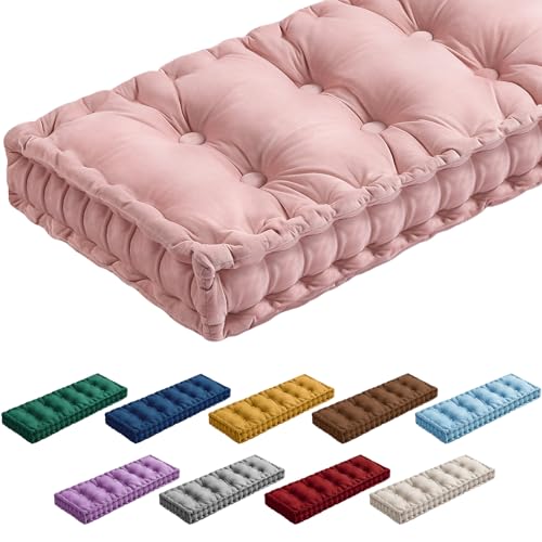Plush Velvet Bench Cushion in Pink