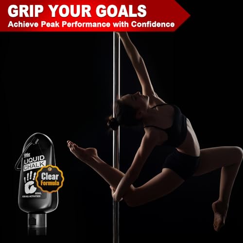 OUTTDOZ Clear Liquid Chalk, Dry Hands Non Sticky Grip Enhancer, Transparent Anti-Slip Solution for Pole Dancing Tennis Golf Pickleball Badminton and All Sports.