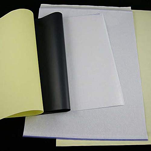 100 Unids/Set Papel de Transferencia de Tatuaje TamañO A4 Papel de Tatuaje Plantilla TéRmica Papel de Copiadora de Carbono Transferencia de Tatuaje Auxiliar Pasta Transferencia