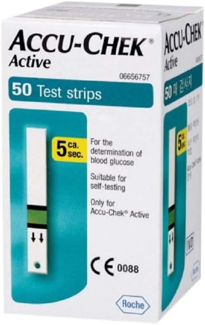 - Accu-Chek Active Test Strips | Pack of 50 Strips | For use with Accu-Chek Active Glucometer