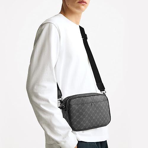 PU Umhängetasche Hohe Kapazität Tasche, Messenger Bags Schultertasche für Herren mit Sport wasserdicht Freizeit Brusttasche,Gürteltasche Büro kleiner Rucksack,für Arbeit Reisen