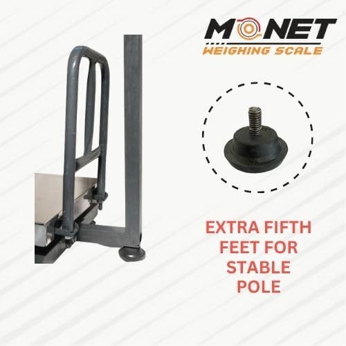 Image of MONET Platform Weighing Scale | Green Display Light | For Industrial And Commercial Use | Size 400X400 MM | 150kg Weight Limit With 10g Accuracy