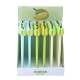 Joucien 6pc-0.5mm Cartoon Silicone Neutro Pen Fruit Durian Forma Silicone Neutro Pen-Nero
