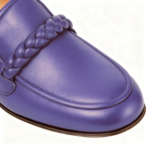Image of MOOMMO Women Comfortable Suede Loafer Flats Round Closed Toe Slip On Penny Loafers Knitted Strap Oxford Loafer Shoes for Office Ladies Work Daily Casual Club Driver Flats Spring Elegant 4-11 M US