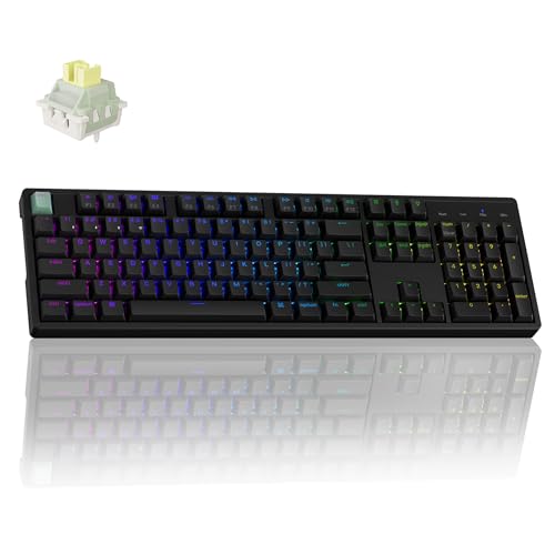 Image of Keychron K10 HE Wireless Hall Effect Keyboard, Full-Size, Rapid Trigger, Adjustable Actuation, 2.4GHz /Bluetooth /Wired, RGB Backlit, Lime Banana Magnetic Switch, for Mac /Windows /Linux