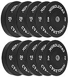 Olympic Bumper Plates Set - Olympic Weightlifting Weight rubber Plates Barbell Weights for Training and Workout at Home Gym by MUSCLE MAD, 150kg Set