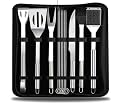 Generic Premium BBQ Grill Utensils Set - 12-Piece Stainless Steel Kit with Case | Gift for Men, Dad, Father's Day, Birthday, Anniversary | Perfect for Backyard/Camping Grilling, Silver, B008-12