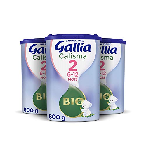 Laboratoire Gallia Calisma Bio 2ème âge - Lait de suite en poudre dès les 6 mois et jusqu'au 1 an de bébé - Pack de 3 Boîtes de 800 g