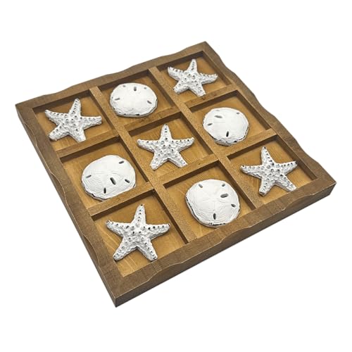 Juego de Mesa Tic Tac Toe de Madera con Tema de Playa miniatura 2