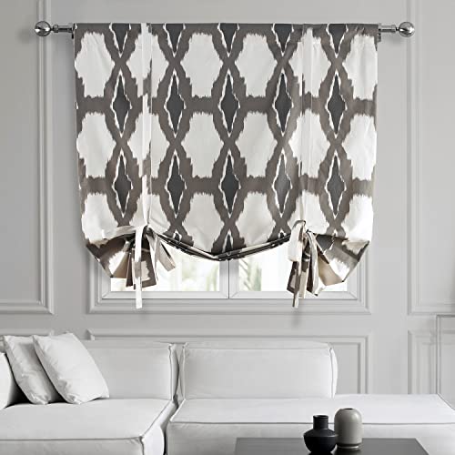 Image of HPD Half Price Drapes Room Darkening Tie Up Curtains 46 X 63 Inch Sorong Printed Cotton Window Roll Up Balloon Curtain for Living Room, Kitchen PRTW-TUD22-63 (1 Panel), Sorong