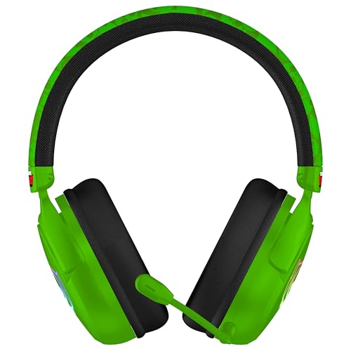 Image of SUBSONIC - Brawl Stars Wireless Gaming Headset for Consoles, PC, Tablet | Officially licensed gaming headset with LED and microphone. compatible with consoles, PC, tablet and smartphone - Skull Green