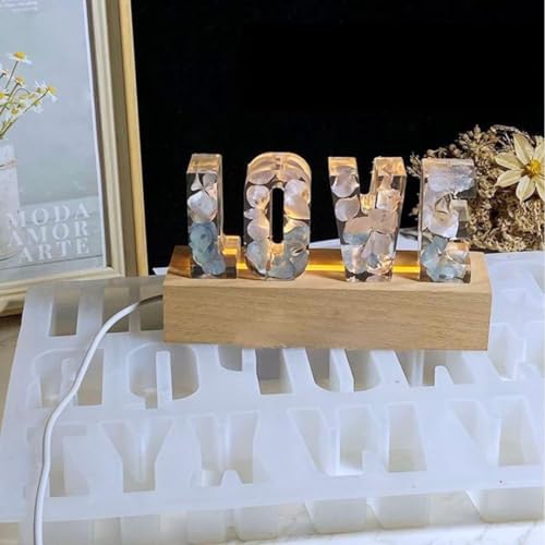 Image of Extra deep 25 mm Large English Letter Alphabet Silicone Molds for Resin Casting for Name Plate, Presanction, Signages Tabletop Signs, Keychains DIY Project, Display