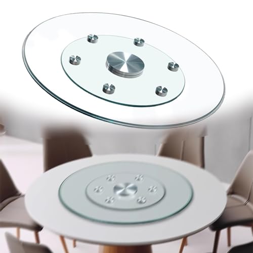 Glass Lazy Tempered Glass Turntable 31in Tabletop Rotating Tray 35in Swivel Dining Table Serving Plate Large Transparent Turntable Easy to Share Food (Size : 60cm/24) (One Color 100cm/39)