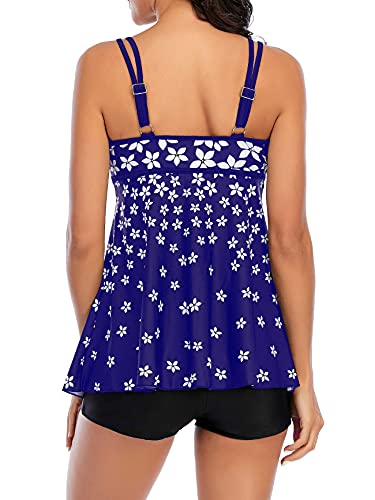 Image of Bathing Suits for Women High Waisted Swimsuits Tummy Control Two Piece Tankini Ruffled Top with Swim Bottom Bathing Suits