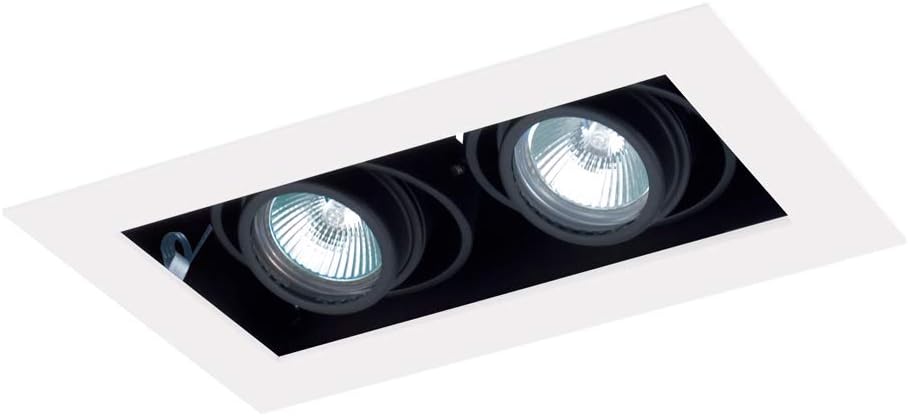 Jesco Lighting MMGMH1639-2EWB Mini Modulinear Directional Lighting for New Construction, Metal Halide 39W MR16 2-Light Linear, Black Interior with White Trim