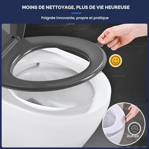 Abattant WC Gris à Fermeture Douce Modèle 1203 YEAUPE PRO