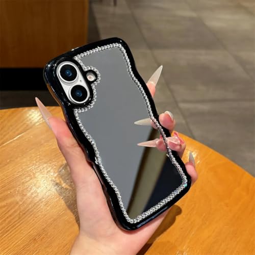Coque iPhone 15 Pro miroir pailletée noire pour un look tendance en soirée