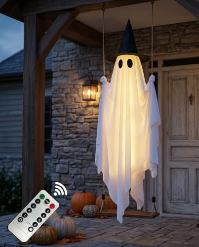 Halloween Hanging Swing Ghost Halloween Decor Spooky Ghost Decor Outdoor