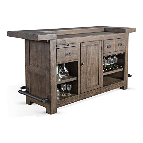 Buy Pemberly Row 80" Farmhouse Transitional Wood Home Bar Unit