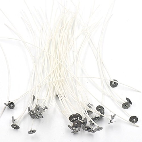 Bluemoona 100 Pcs - 10 1/4" 260mm Candle Wicks Pretabbed ZINC CORE Candle Making