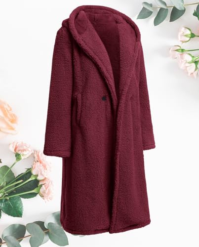 Ladies Cozy Winter Teddy Bear Long Coats for Women 2024 Fashion Oversized Jacket Fuzzy Fleece Faux Fur Sherpa4