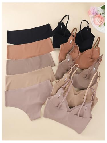 Verdusa Women's 10 Piece No Show Sexy Lingerie Sets Seamless Wireless Bra and Panty Set2