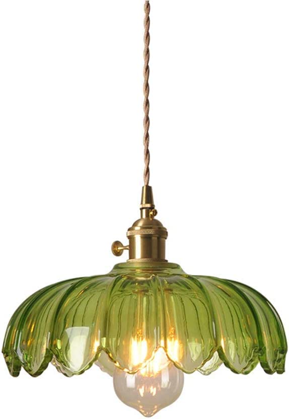 Lámpara de araña industrial de techo con pantalla verde cristal Times 2