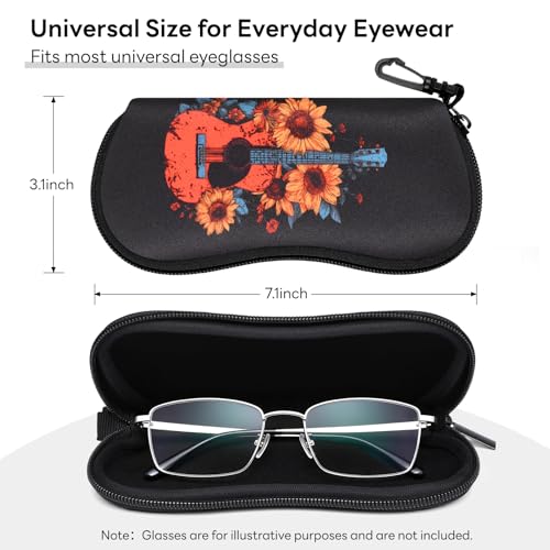 Image of Sunglasses Case with Belt Clip, Ultra Light Neoprene Zipper Soft Padded Glasses Case for Women Men
