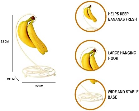 Premier Housewares 2800641 De Lis Banana Hanger - Cream H33 x W22 x D19cm