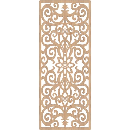 Image of Buel Decorative Pierced Fretwork Wood Wall Panels, 19 3 /8 inchW x 49 3 /8 inchH x 3 /8 inchT, Hickory