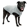 Kurgo Core Dog Sweater Knit Dog Sweater with Fleece Lining Cold Weather Pet Jacket Zipper Opening for Harness Adjustable Neck Year Round Sweater for Large Dogs Heather Black X Large