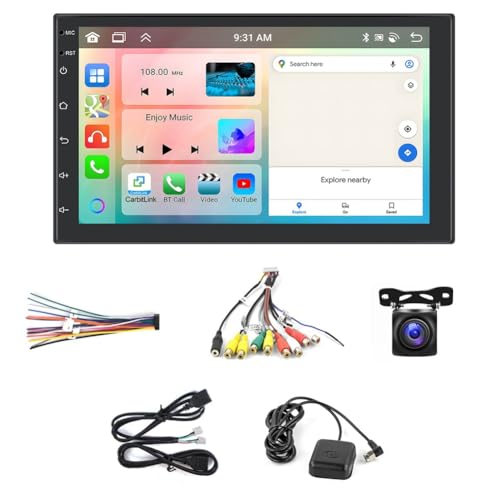 Estéreo para coche Android 13 con pantalla 2DIN de 7 pulgadas y CarPlay inalámbrico