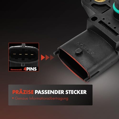 Frankberg Luftdrucksensor Höhenanpassung Drucksensor Luftdruck Ladedruckgeber Ladeluftdrucksensor Ladeluftdruck Replace# 0281002680