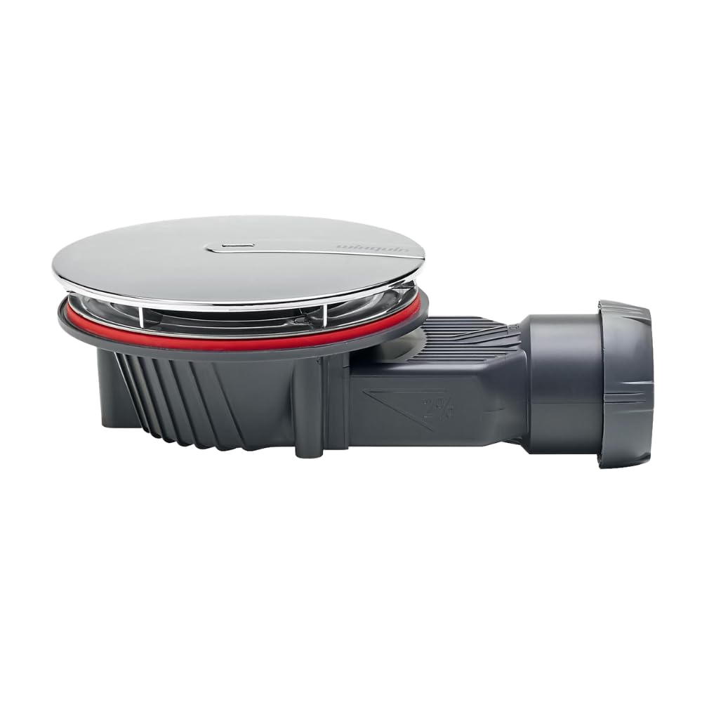 Bonde de douche extra-plate WIRQUIN Slim+ D90 dôme ABS noir