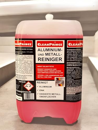 Aluminiumreiniger Metallreiniger 5 Liter | Aluminiumprofile Aluminium Fenster Kupfer Alu Zink Grundreiniger für oxidierte Metalloberflächen