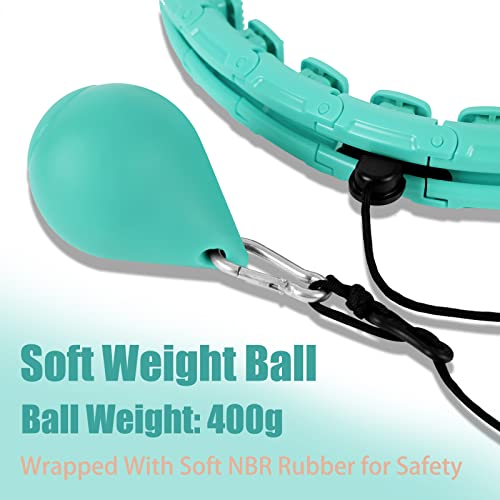 OurStarry 34 Knots Weighted Hoola Circle Fit Workout Hoop Plus Size, Infinity Hula Fitness Massage for Women, Smart Waist Exercise Ring for Adults Weight Loss (34 Knots Green) by OurStarry - Image 4