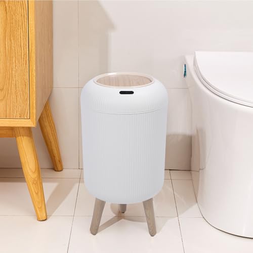 Asixxsix Bewegungsmelder Mülleimer mit Deckel, Smart Wastebasket aus Kunststoff Berührungsloser automatischer Abfalleimer mit 3 Eimerfüßen für Wohnzimmer Schlafzimmer Badezimmer Küche