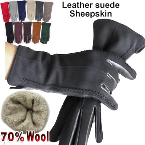 Guantes térmicos de ante para mujer con pantalla táctil invierno 5