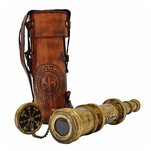 What did confederate spies luggage look like Antique Brass Pirate Telescope with Leather Case