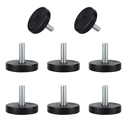 sourcing map 8 Pcs Pieds de Nivellement Meuble Réglable M8 x 25 x 40mm Pied de Meuble, Protecteurs de Sol pour Meubles de Maison, Chaises, Tables, Pieds...