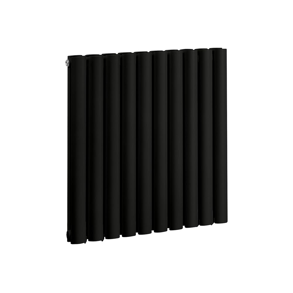 Milano Black Aruba 800W Horizontal Double Oval Panel Wifi Electric Radiator - 635Mm X 590Mm