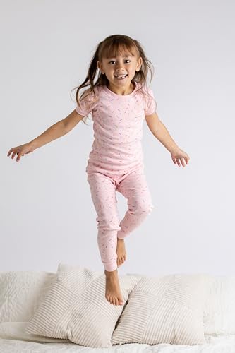 MONICA + ANDY Two Piece Short Sleeve Pajama Set, Size 8, Colorful Sprinkles, 100% Organic Kids Clothes for Girls and Boys, Children PJs, Sustainable Super Soft Fabric, Sizes For Toddler & Kids3