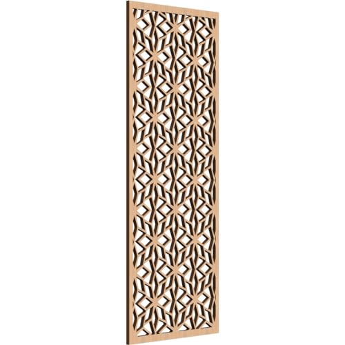 Image of 15 3 /8 inchW x 39 3 /8 inchH x 3 /8 inchT Lake Decorative Fretwork Wood Wall Panels, Hickory