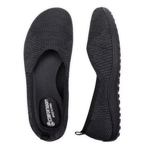 Frank Mully Womens Flat Shoes Wide Toe Box Knitted Flats Comfort Wide Width Walking Flats2