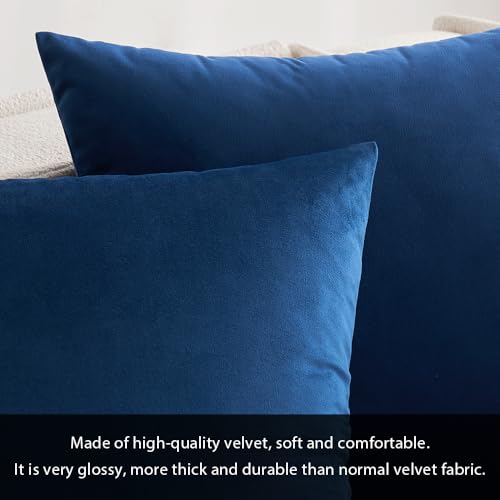 Image of MIULEE Pack of 2, Velvet Soft Soild Decorative Square Throw Pillow Covers Set Cushion Case for Sofa Bedroom Car 12 x 20 Inch 30 x 50 cm
