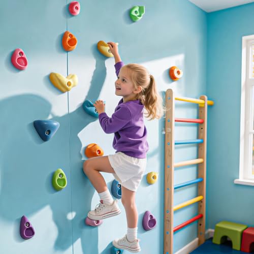 Image of 20Pcs Rock Climbing Holds, Multi Size Climbing Wall Grips for Kids Adults