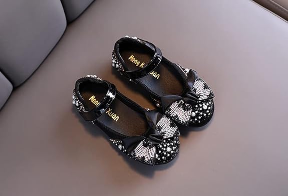 Elegant Girls Mary Jane Ballerina Flats Glitter Princess Dress Shoes2