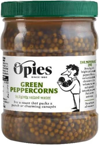 Opies Green Peppercorns in Lightly Salted Water 1.1KG Gourmet Quality Perfect for Peppercorn Sauce Steak Seasoning Cooking & Fine Dining Recipes
