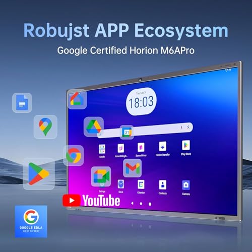 Image of 75 inch Smart Board,4k Interactive Flat Panel with 48MP Camera,Google EDLA Certified,Android 13, All in One Electronic Smart White Board for Classroom and Office (Board & Wall Mount Only)