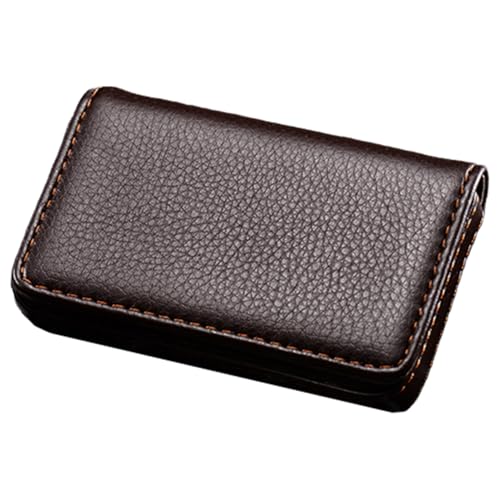 Porta-cartões de visita de couro premium, carteira de cartão de visita de 10 x 6 cm comporta 20 cart